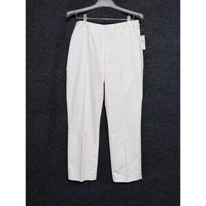 NWT Josephine White Eyelet Ankle Pants Side Zip Size 4